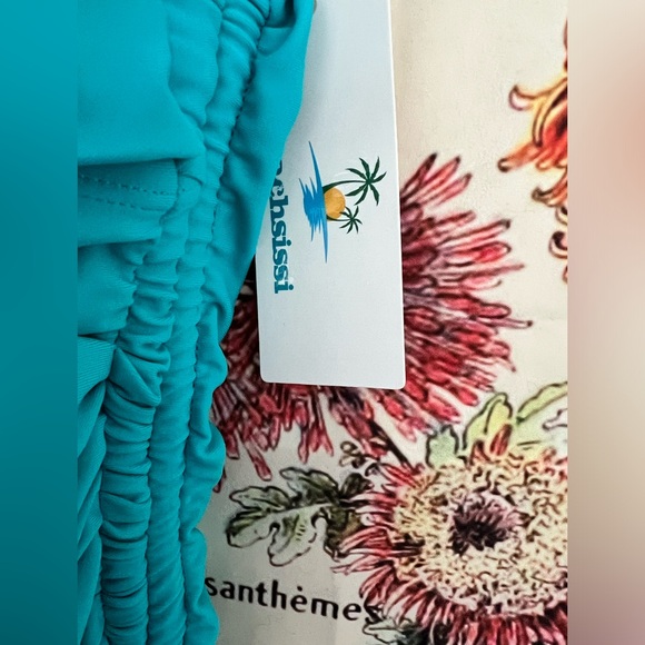 COPY - Beachsissi one piece teal swimsuit. NWT. Size L. Gathered sides with tie… - Picture 8 of 9